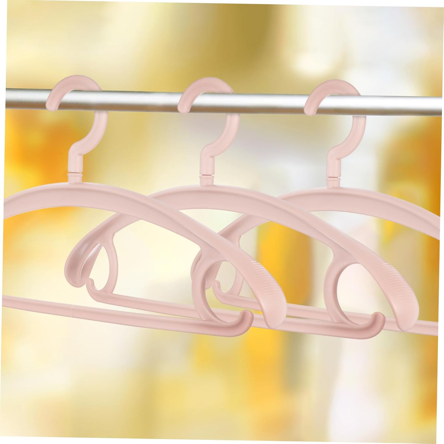 10pcs Heavy Duty Nonslip Clothes Hangers Prevent Shoulder Bumps Space Saving Closet Organizer Plastic Design for Smooth Garment Storage