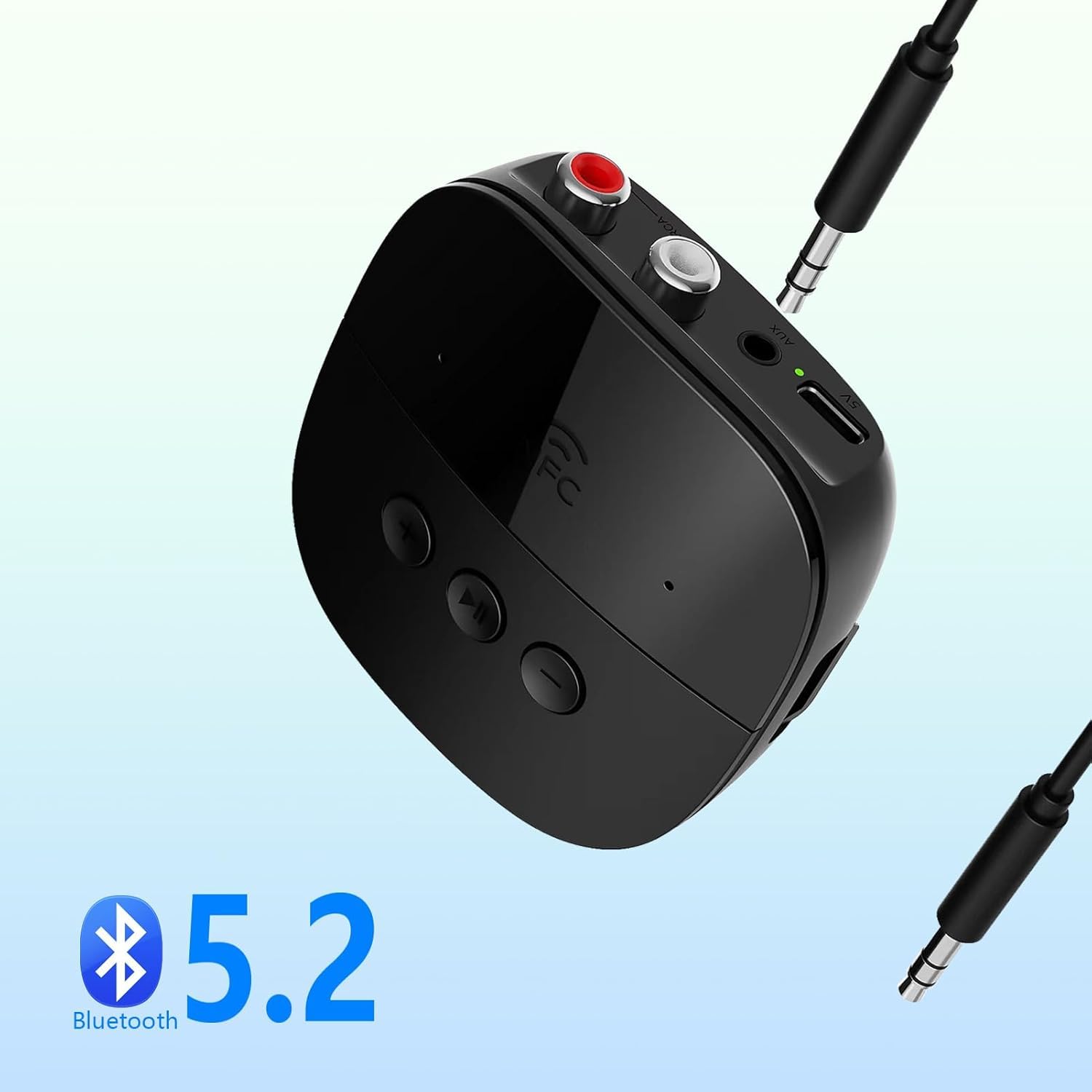 Bezprzewodowy odbiornik audio Bluetooth 5.2 NFC U Disk TF karta 2 RCA 3,5 mm AUX Jack Stereo Music Mic do głośników samochodowych