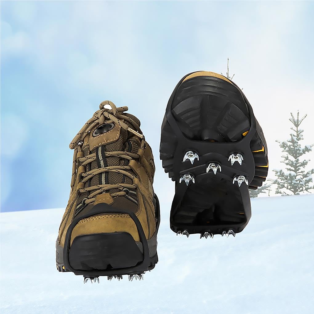 5 zestaw 1 para uchwyt na śnieg buty knagi antypoślizgowe buty lód trakcja kolce na zewnątrz śnieg turystyka wspinaczka buty knagi, L, L (40-44)
