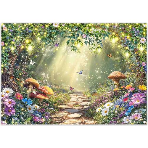 ZTHMOE 7x5ft Enchanted Forest Photography Backdrop