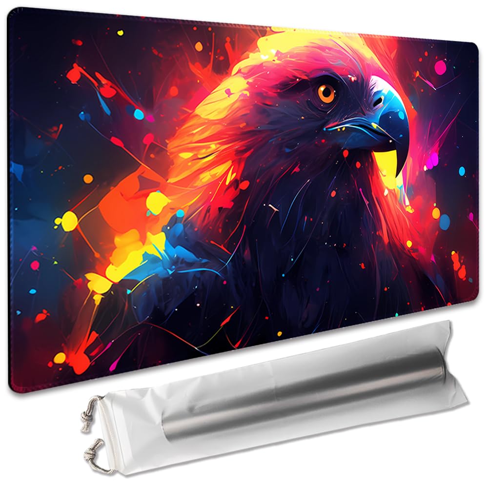 Board Game 14x24in TCG Playmat Compatible for OCG CCG RPG MTG Playmats,Mouse pad Desk Mats (A colorful eagle) — image 1