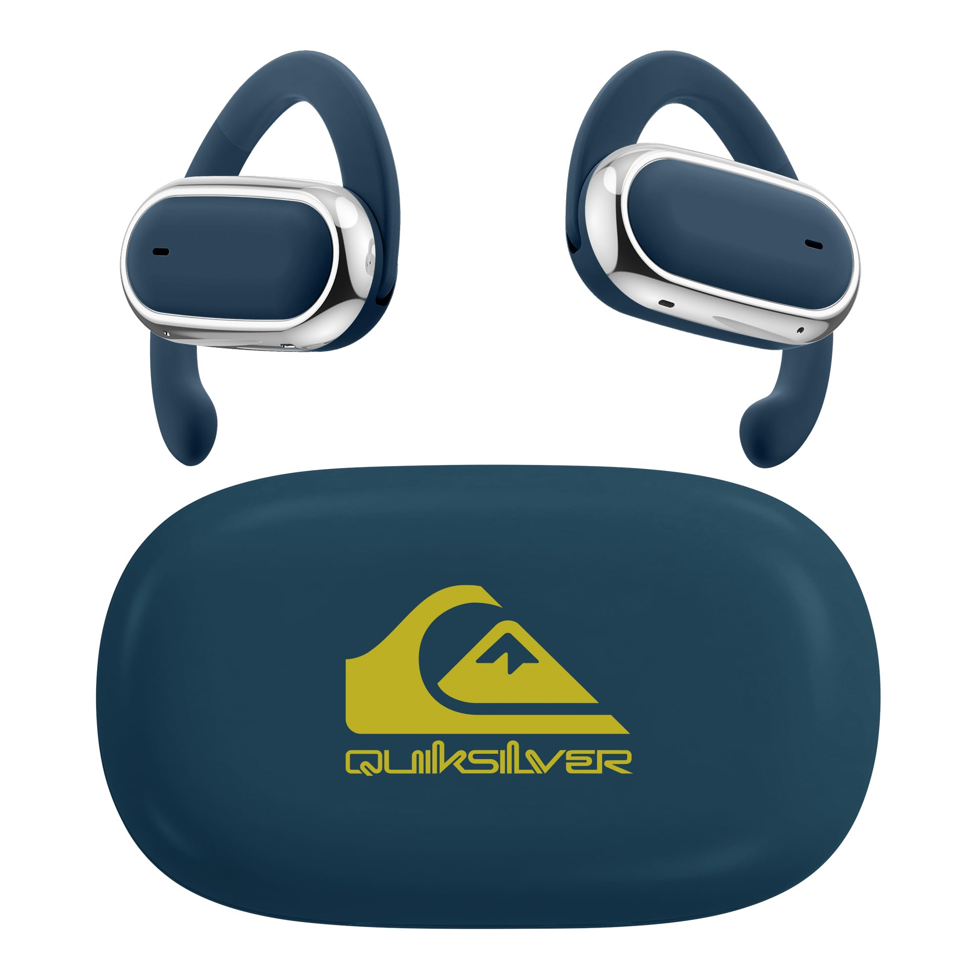 Quiksilver Auricolari senza fili, Bluetooth 5.4, con display digitale intelligente e gancio ergonomico per l'orecchio, comandi touch, resistenti al sudore, per sport, fitness, viaggi, allenamento