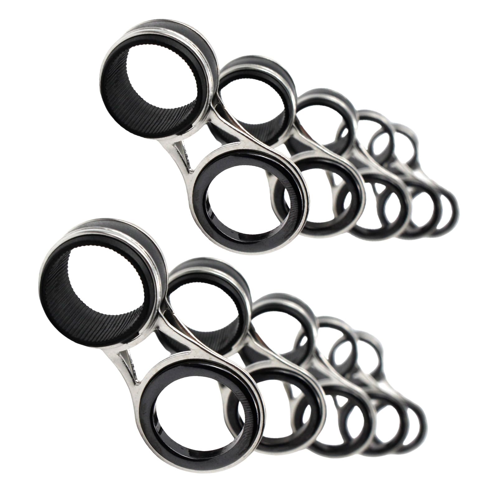 XuQiZZpp 10Pcs Fishing Rod Tip Repair, Stainless Steels Frame with Ceramic Rings Fishing Rod Tip Replacement, 10 Size