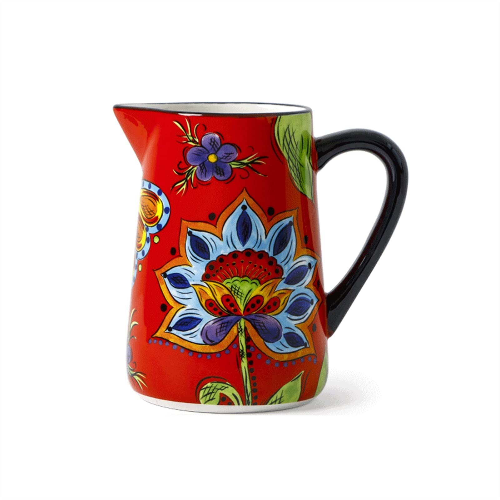 Jarra Agua Fria Jarras de cerámica Coloridas con Asas y cochecitos Tetera Creativa de Jarra Multifuncional para Jugo, té fragante, Bebidas Calientes y frías Jarra Agua Detox Frutas