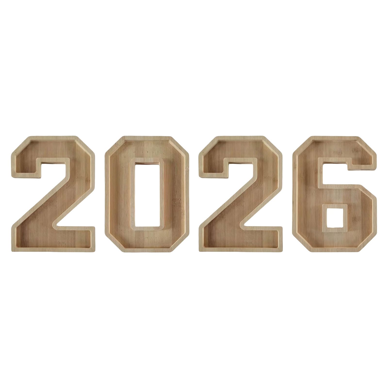 Oxxggkao 2026 Charcuterie Numbers Fillable Wooden Number Charcuterie Board Food Tray Graduation Party Decorations Fruit Platters Wooden Treat Tray