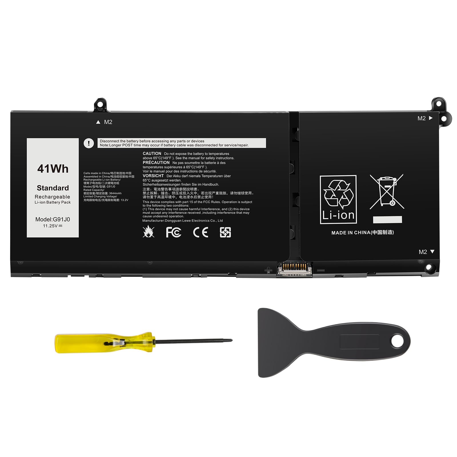 ASUNCELL 11.25V-41Wh G91J0 Batteria per computer portatile Dell Inspiron 14 5000 5410 5415430 5435 5440, Dell Latitude 3140 3320 3330 3420 3430 3520 3530, Vostro 15 3000 3510 3520 3530 3535 5510