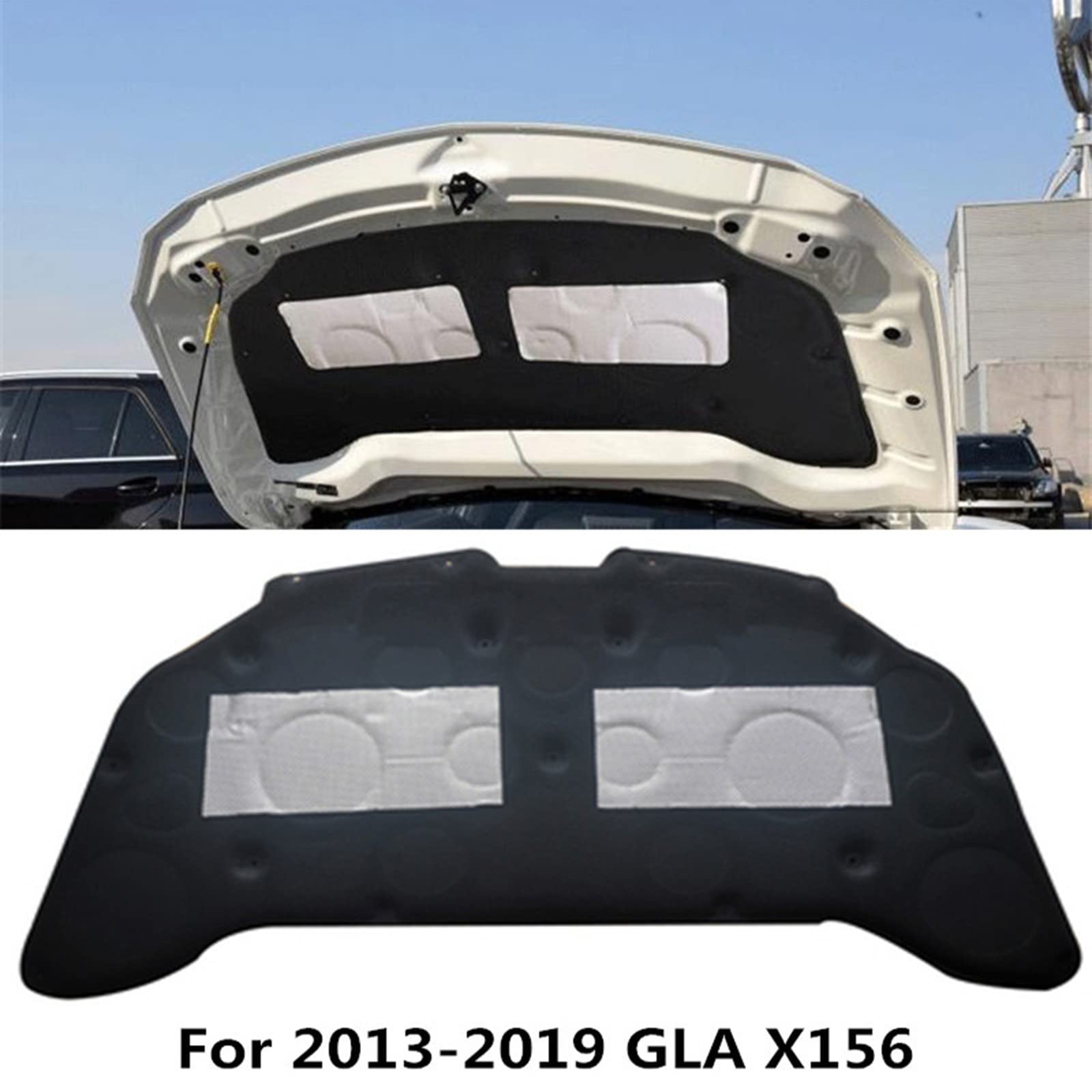 Tappetino Isolante Termico E Acustico Per Cofano Mercedes-Benz GLC X253 2016-2022 – In Cotone, Antifiamma, Resistente Al Calore E All’olio
