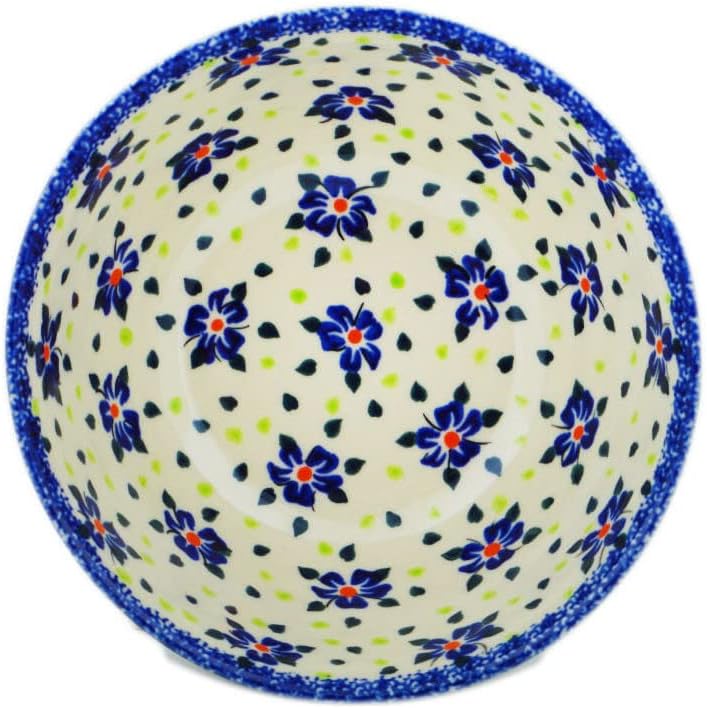Polmedia Polish Pottery Bowl 6-inch UNIKAT - Butterfly Paradise Pattern Handmade in Boleslawiec Poland + Certificate of Authenticity