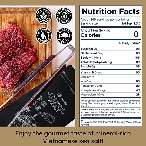 Birdee Low Sodium Sea Salt - 2.2Lb - Nutrient And Mineral Dense Sea Salt - 34% Less Sodium - Gourmet Salt For Baking, Seasoning Pickling - Fine Ground Sea Salt With No Additives Or Fillers, Pack Of 1 #TOP1