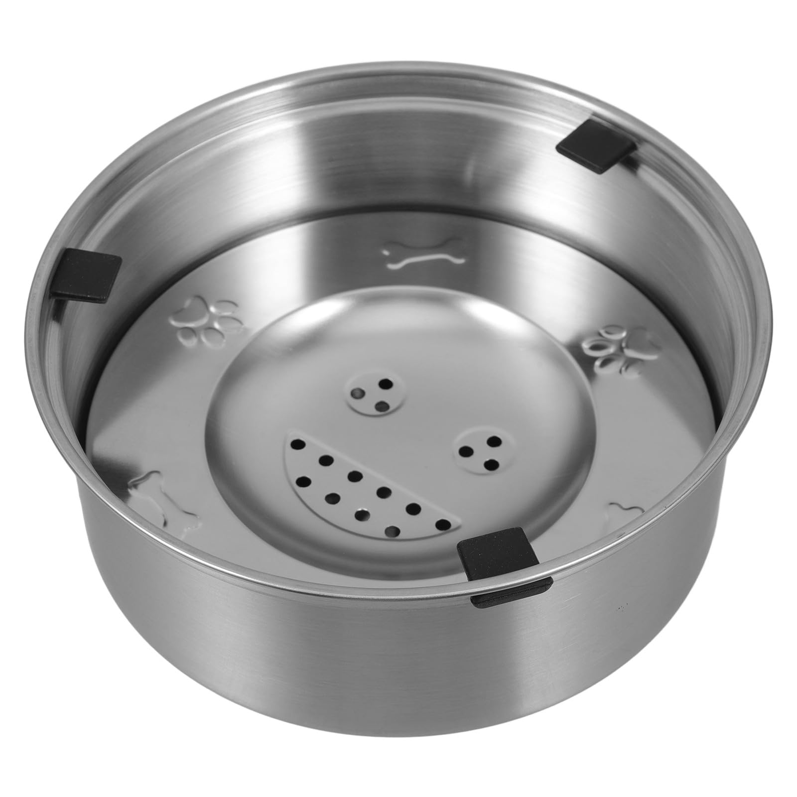Auslaufsicherer Langsam Wassernapf aus Edelstahl Hunde, für Welpen | Silber, Reguliert Trinkmenge, Rostresistent, Verhindert Verschütten, für Haustiere