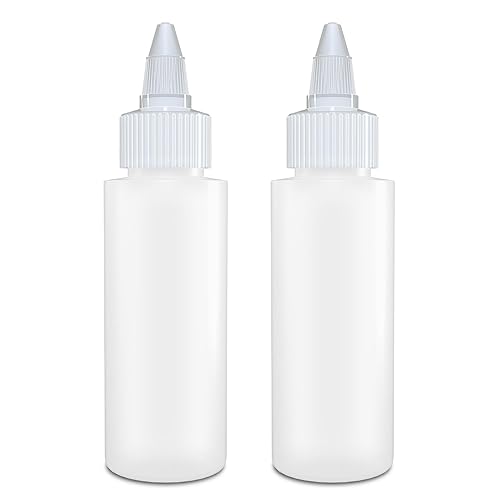 BRIGHTFROM Botellas aplicadoras con tapa giratoria, botellas de plástico vacías de 2 onzas, recargables, boquilla de aperturacierre, multiusos