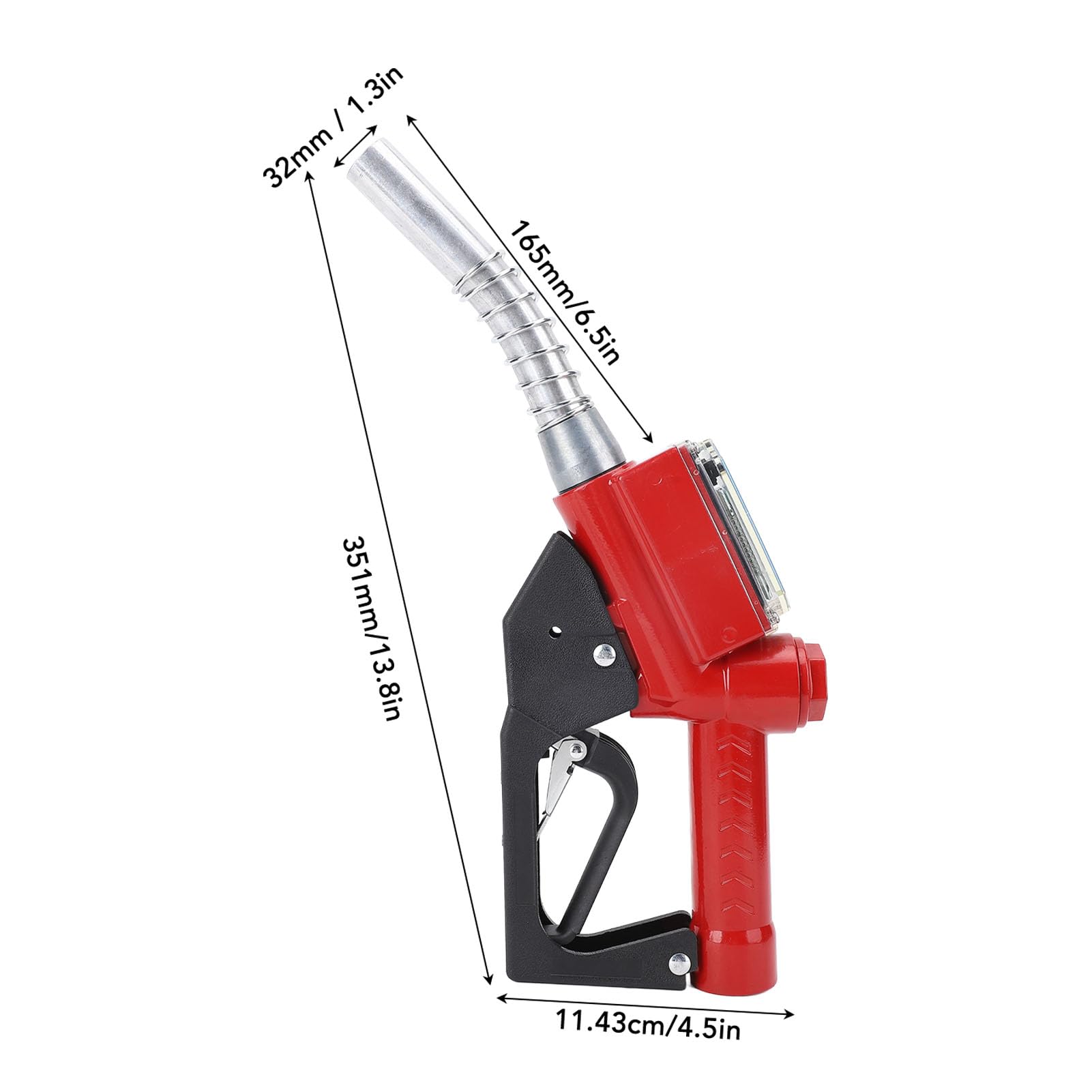 Boquilla de Repostaje de 32 Mm con Conector, Medidor Electrónico, Diseño Antifugas, Adecuada para Gasolineras, Petroleros, Tractores, Obras de Construcción