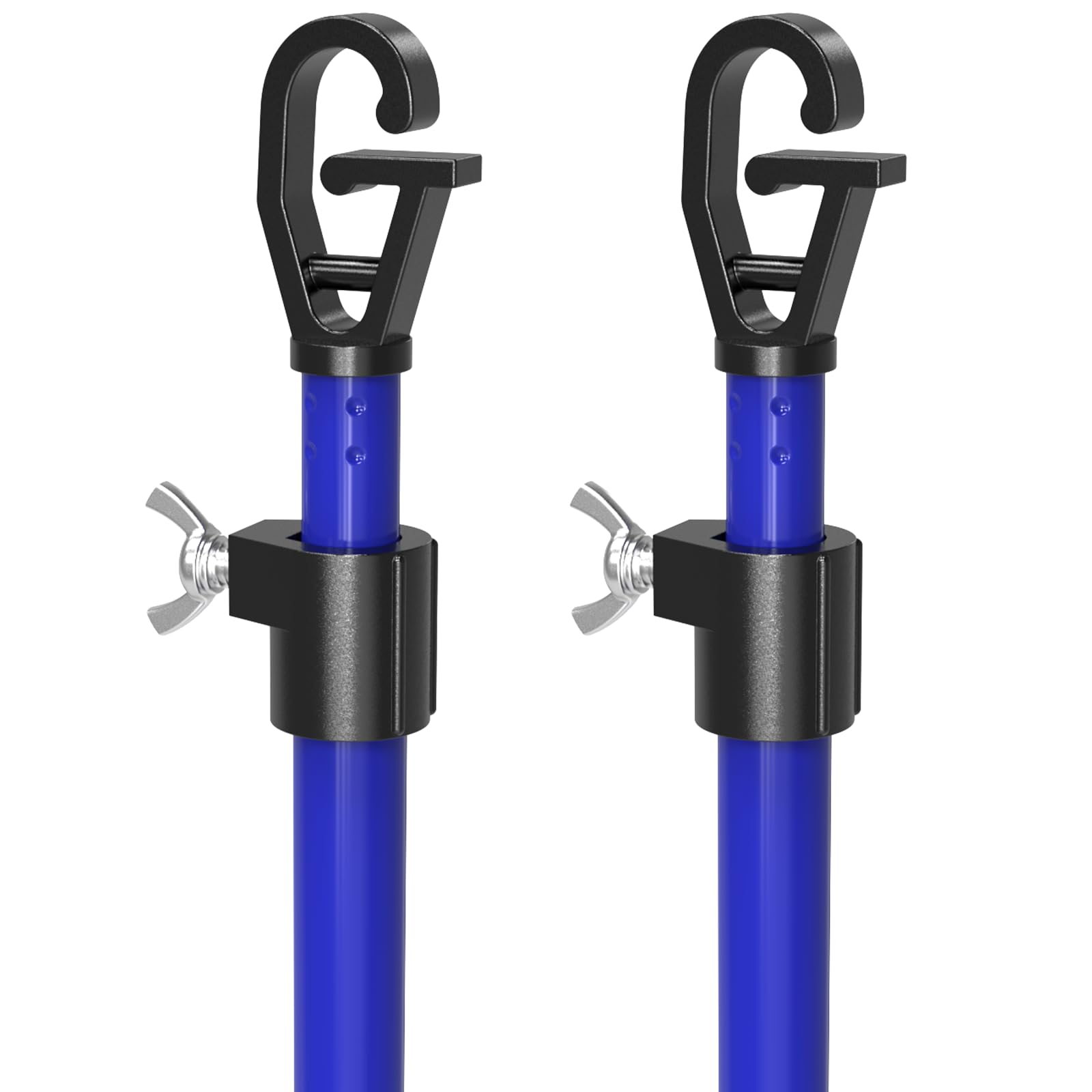 Heavy Duty Telescopic Washing Line Props Adjustable Extending Steel Pole 2pk