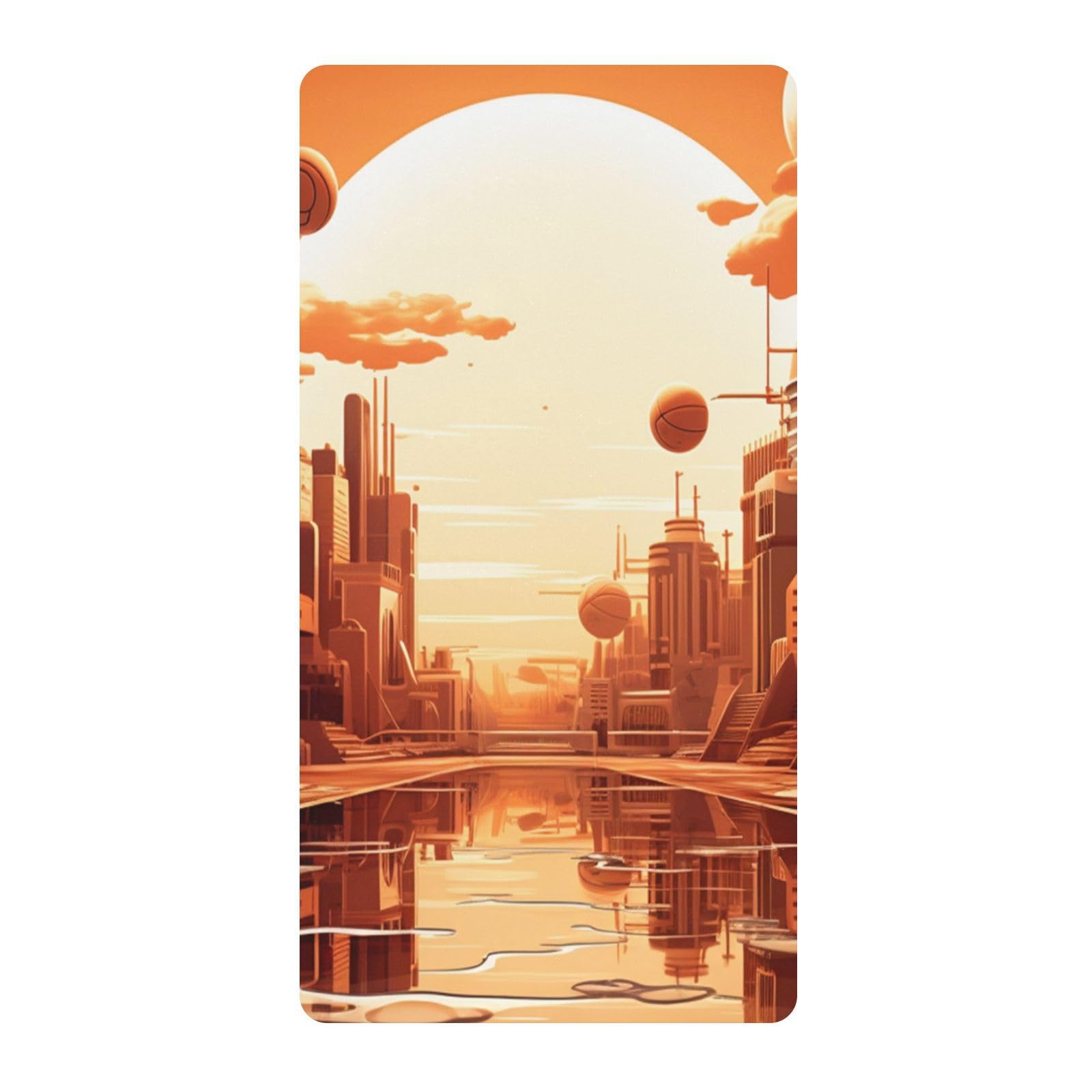 Basketball World Sunset Toddler Crib Sheet Soft Cotton Baby Play Sheets Fitted for Mattress Playard