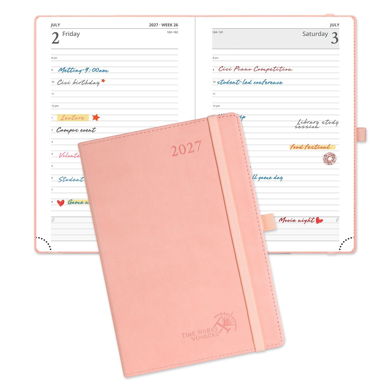 POPRUN 2027 Diary A5 Page A Day Planner 27 Day Per Page Diary, To Do List