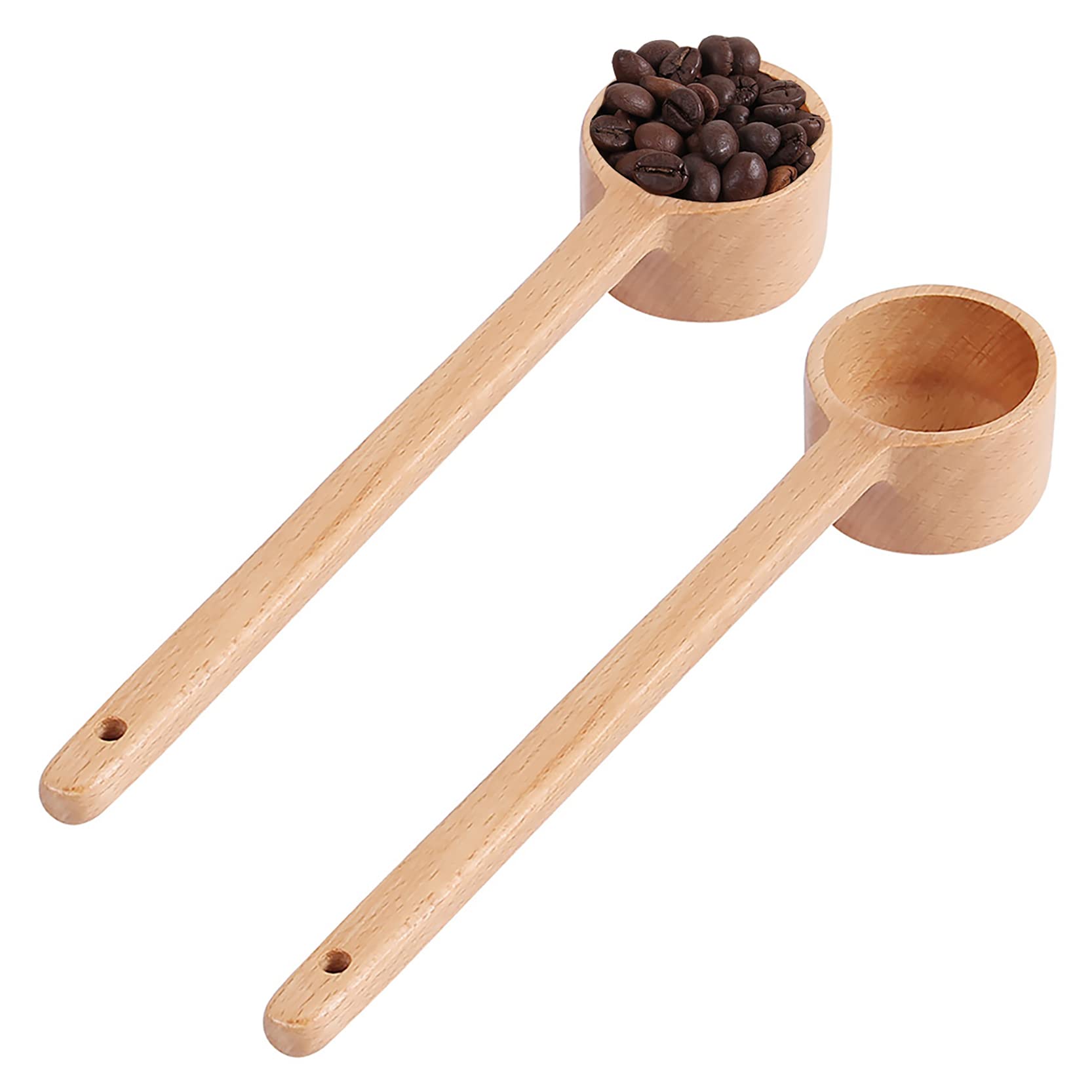 Amazon | UPTALY 2個 27cm 木製計量スプーンセット (60ml/当り)、長い 
