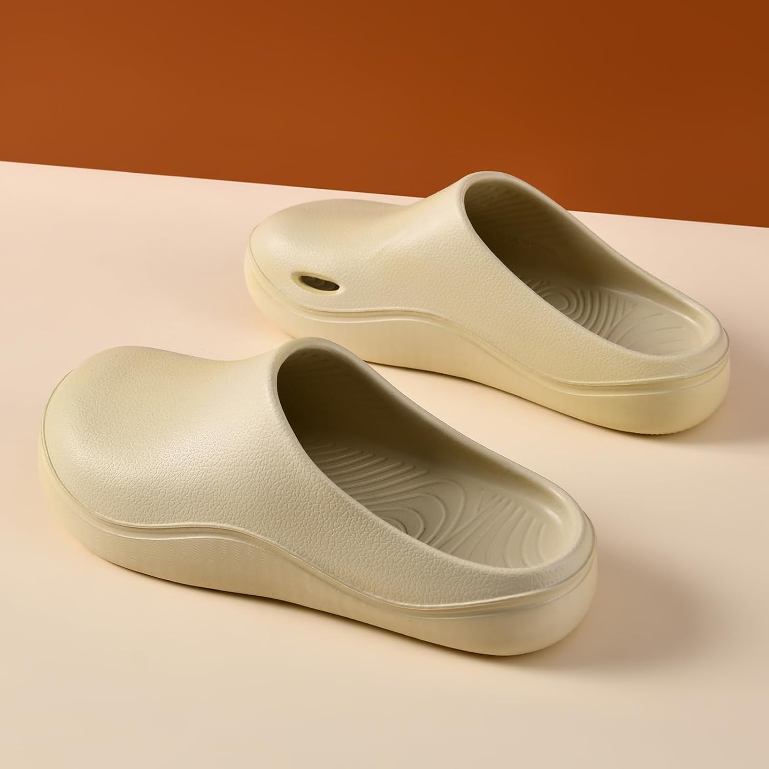 Men'S Round Closed Toe Chef Work Slides Comfort Non-Slip Waterproof Slip On Home Garden Clogs Sandals Summer Casual Beach Walking Slides - Image 4