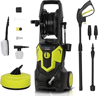Pressure Washer, 1650W 135Bar 420L/H Portable Pressure Washer Jet Washer with Patio Cleaner, Power Pressure Washers with Snow Foam Water Tank Adjustable Nozzle for patio and Car