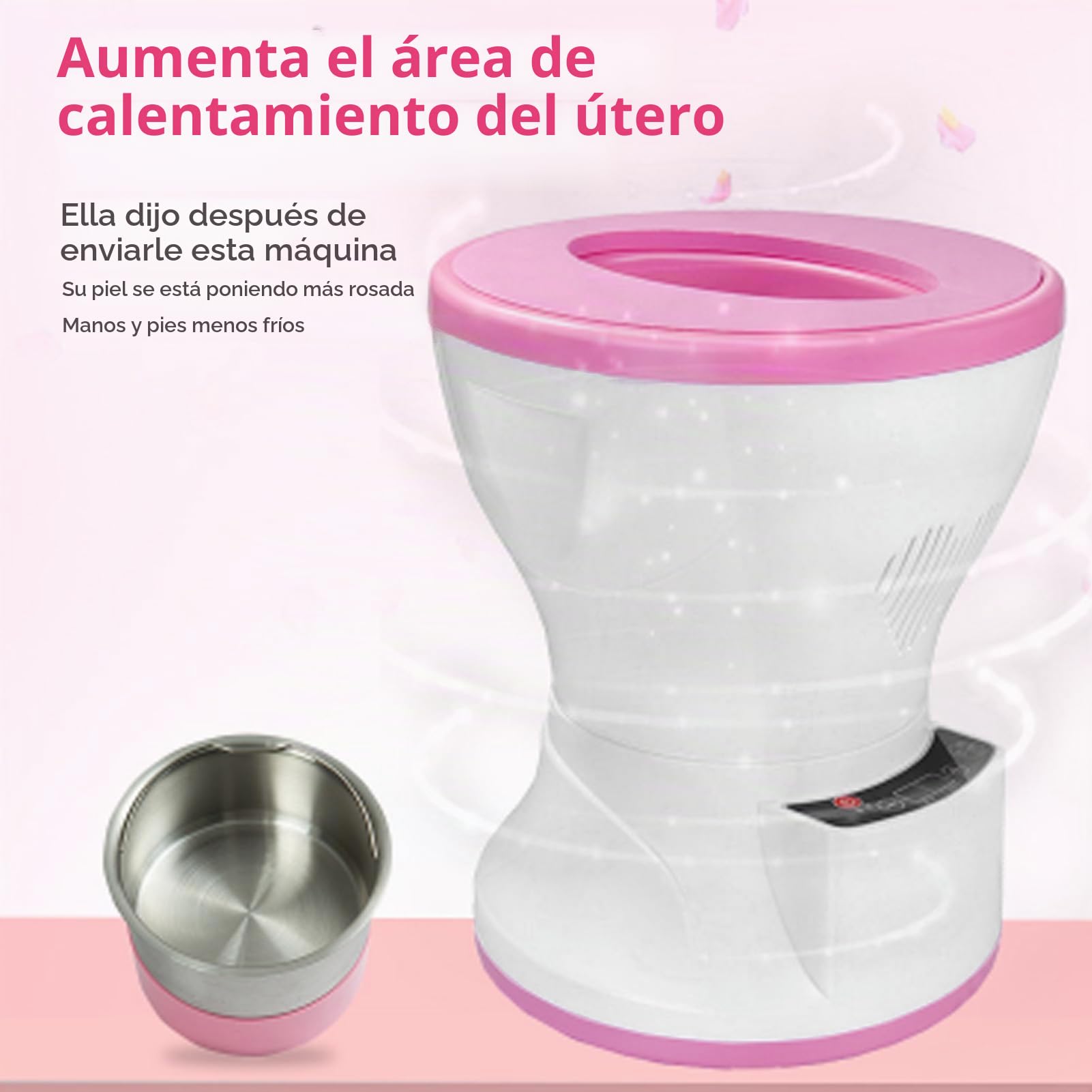 Asiento de Vapor Vaginal, Kit de Spa Vaginal Portátil de 350 ml, Temperatura Constante Inteligente, Cojín Suave y Transpirable para Calentar el Útero y el Abdomen y Aliviar Los Calambres (UE)