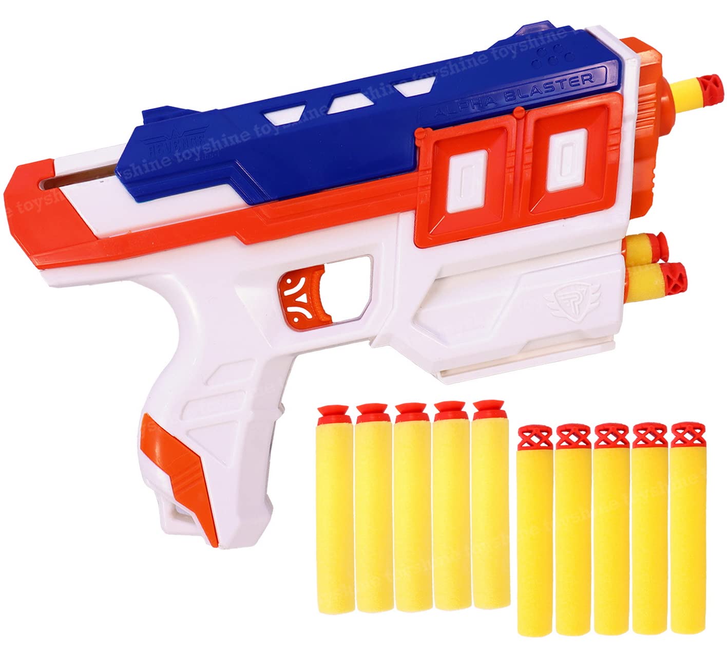 Toyshine Alpha Warrior Foam Blaster Gun Toy, Safe and Long Range, 10