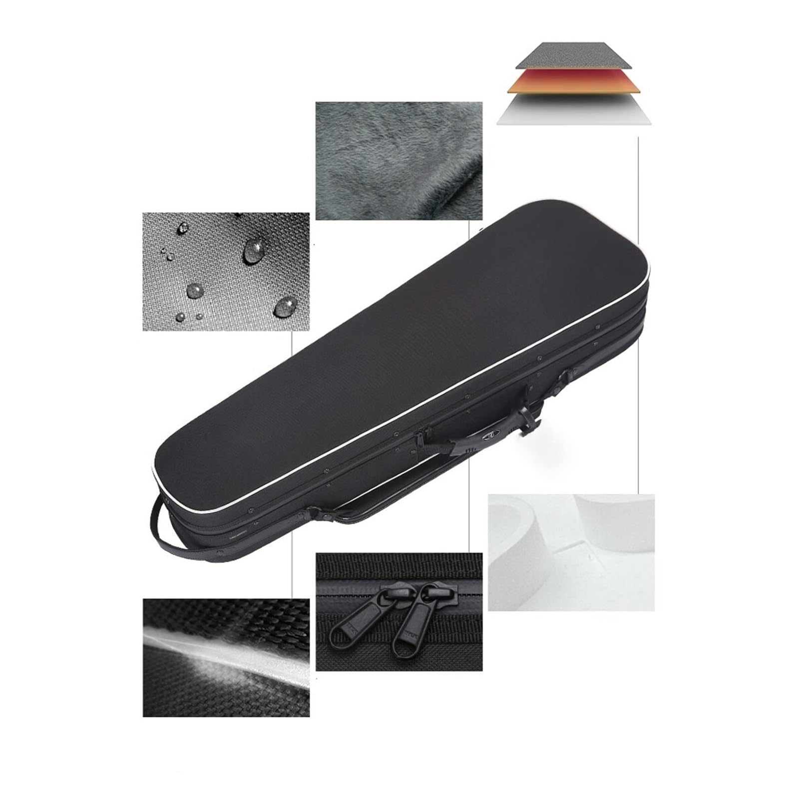 Custodia per violino custodia per violino triangolare leggera con telaio in lega di alluminio custodia per violino portatile da viaggio 4/4 Custodia professionale per violino(Red)