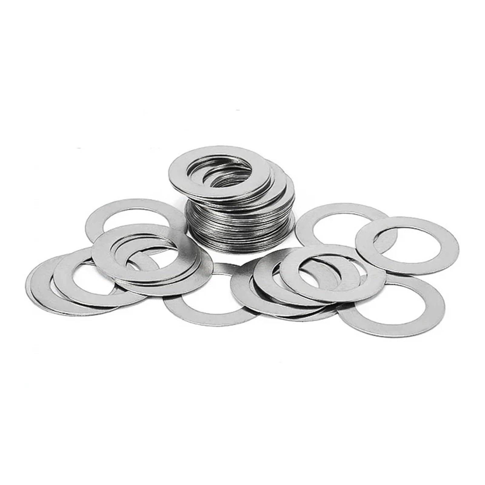 Arandelas planas de acero inoxidable, paquete de 20 Arandelas planas de acero inoxidable 304 M3-M14 0,1-0,3 mm(M6x10,Thickness 0.3mm)