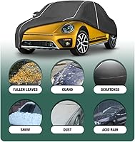 Vista 2 de Funda impermeable para automóvil compatible con Volkswagen New Beetle 1998-2024 para todo tipo de clima, 6 capas, cubierta completa para automóvil