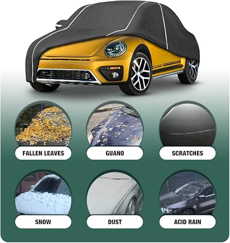 Miniatura 2 de Funda impermeable para automóvil compatible con Volkswagen New Beetle 1998-2024 para todo tipo de clima, 6 capas, cubierta completa para automóvil