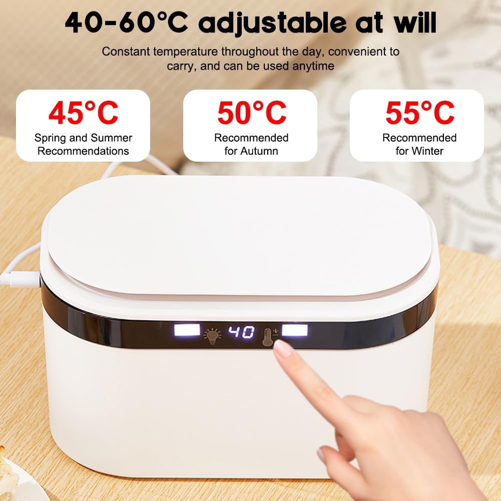 Feuchttuch Wärmer, Feuchttuchwärmer mit 3 Heizstufen und LED Nachtlicht, Baby Wischtuchwärmer für 120 Tücher, USB, Konstanttemperatur, Schnell Erwärmender Wipes Wärmer für Zuhause Unterwegs