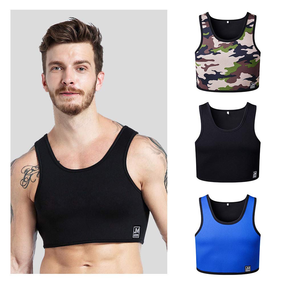 JOCKMAIL Men Neoprene Fitness Vest Waist Trainer Weight Loss Slimming Body Shaper Trainer Top Sport Fitness Tank Top (Large/X-Large, Black)