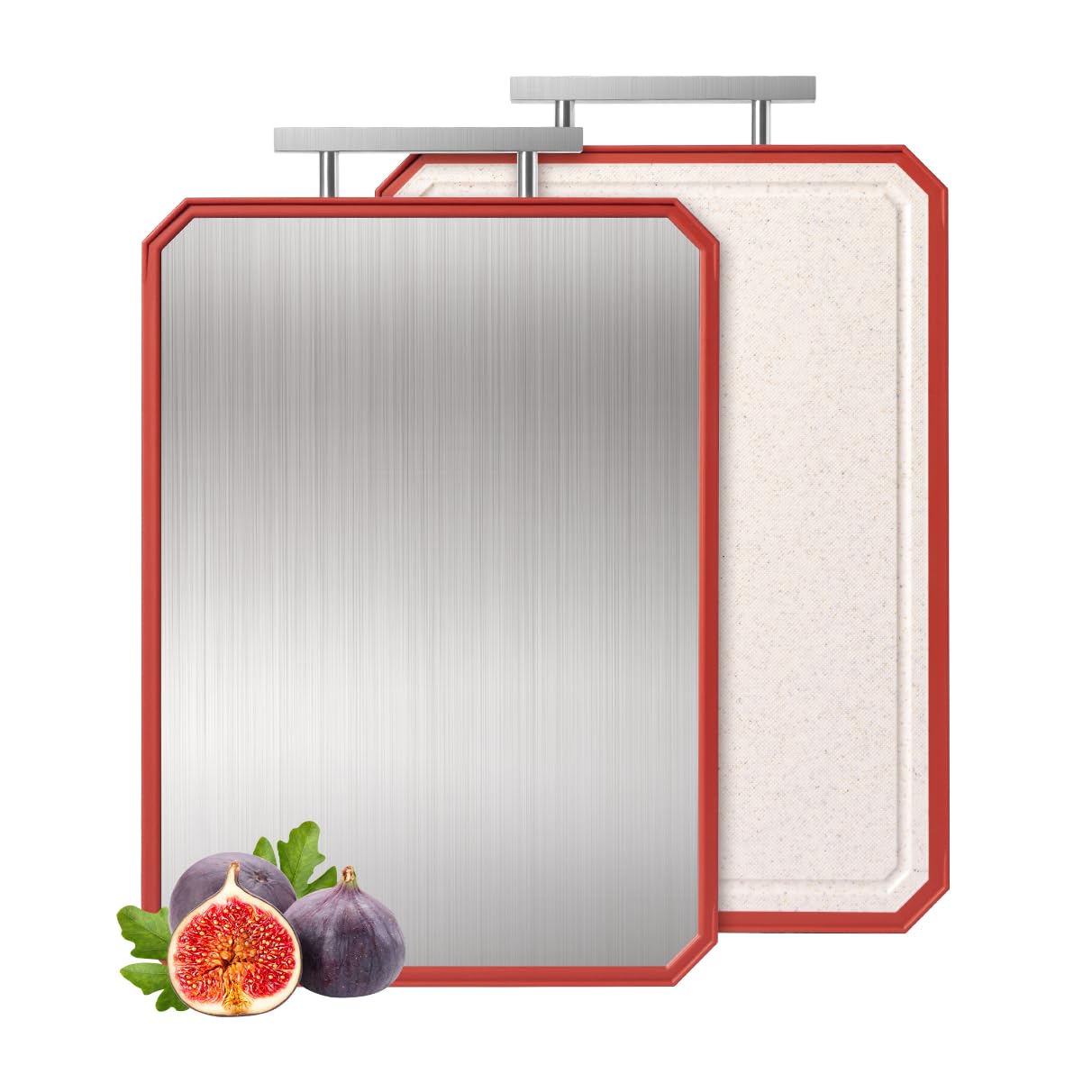 2 in 1 Stainless Steel Cutting Board with Handle Chopping Large Big Meat Butcher Block Kitchen Stuff Accessories New Home Essential First Department Must Haves Gadget Thing Housewarming Hostess Gift
