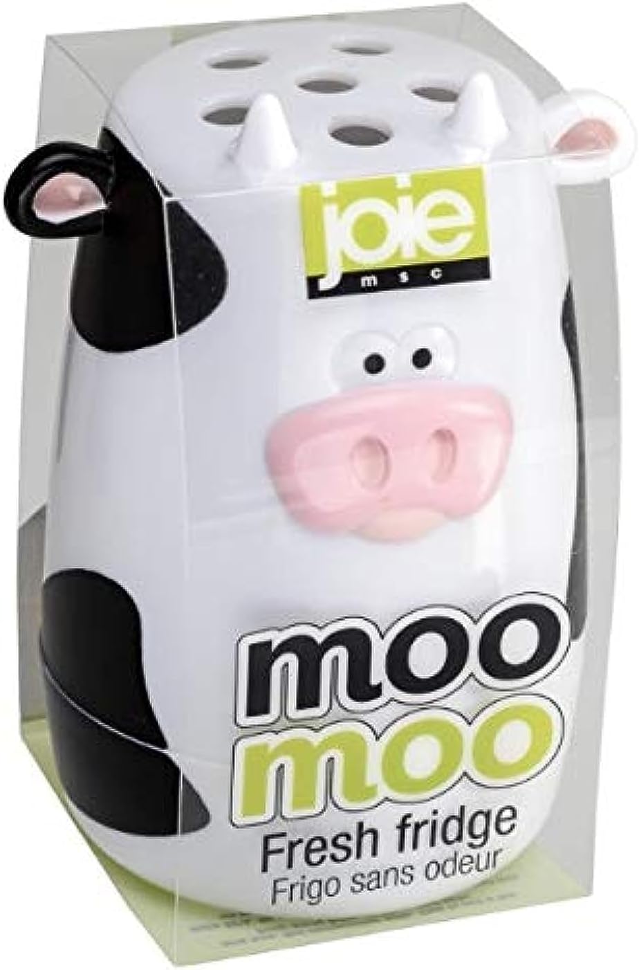 Moo Moo Fresh Fridge Deodorizer, Reusable Baking Soda Holder, Compact Odor Absorber and Smell Eliminator for Refrigerator or Freezer, Cute Kitchen Gadget, BPA-Free, Cow