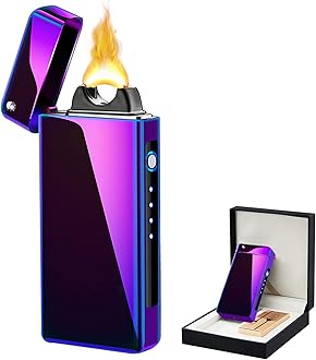 Sponsored Ad - Dual Arc Lighter USB Electric Lighters Rechargeable Flameless Plasma Windproof Butane Free Lighters for Candle, Incense,Camping,Hiking,Adventure(Magic