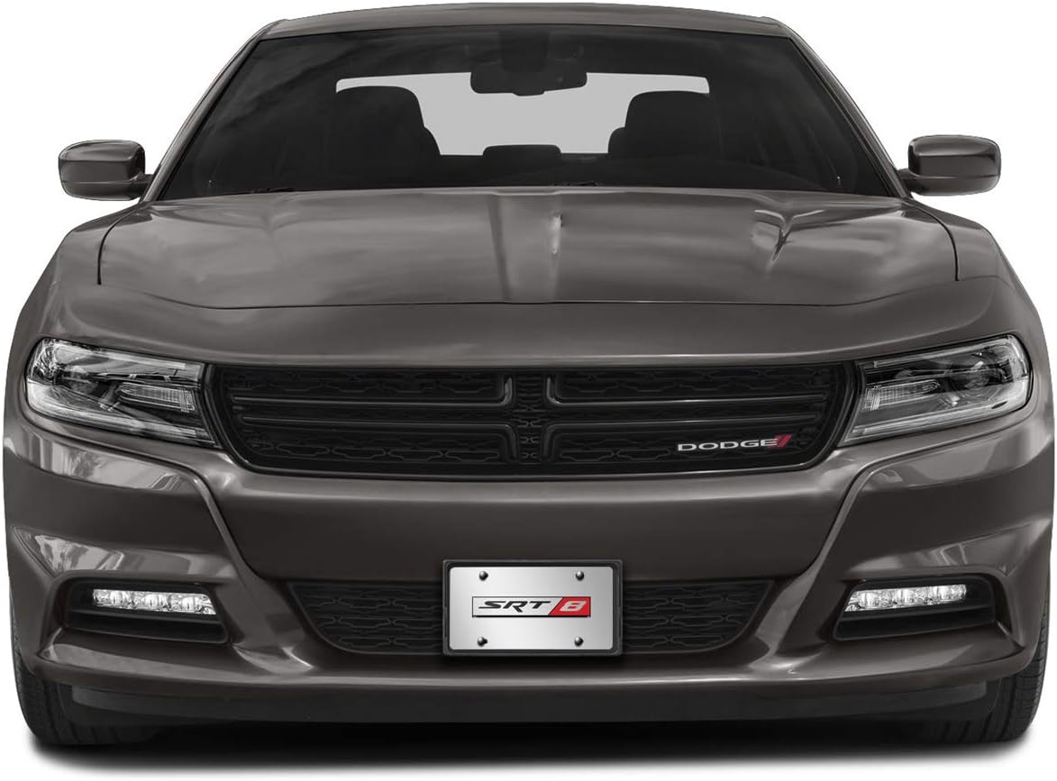 iPick Image for SRT-8 Logo 3D Logo on Chrome Stainless Steel License Plate for Dodge Jeep RAM - Official Licensed