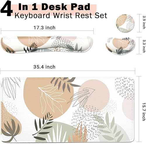 Miniatura 2 de Juego de alfombrillas de mouse para teclado, alfombrilla de mouse extendida + soporte para reposamuñecas para teclado, espuma viscoelástica,