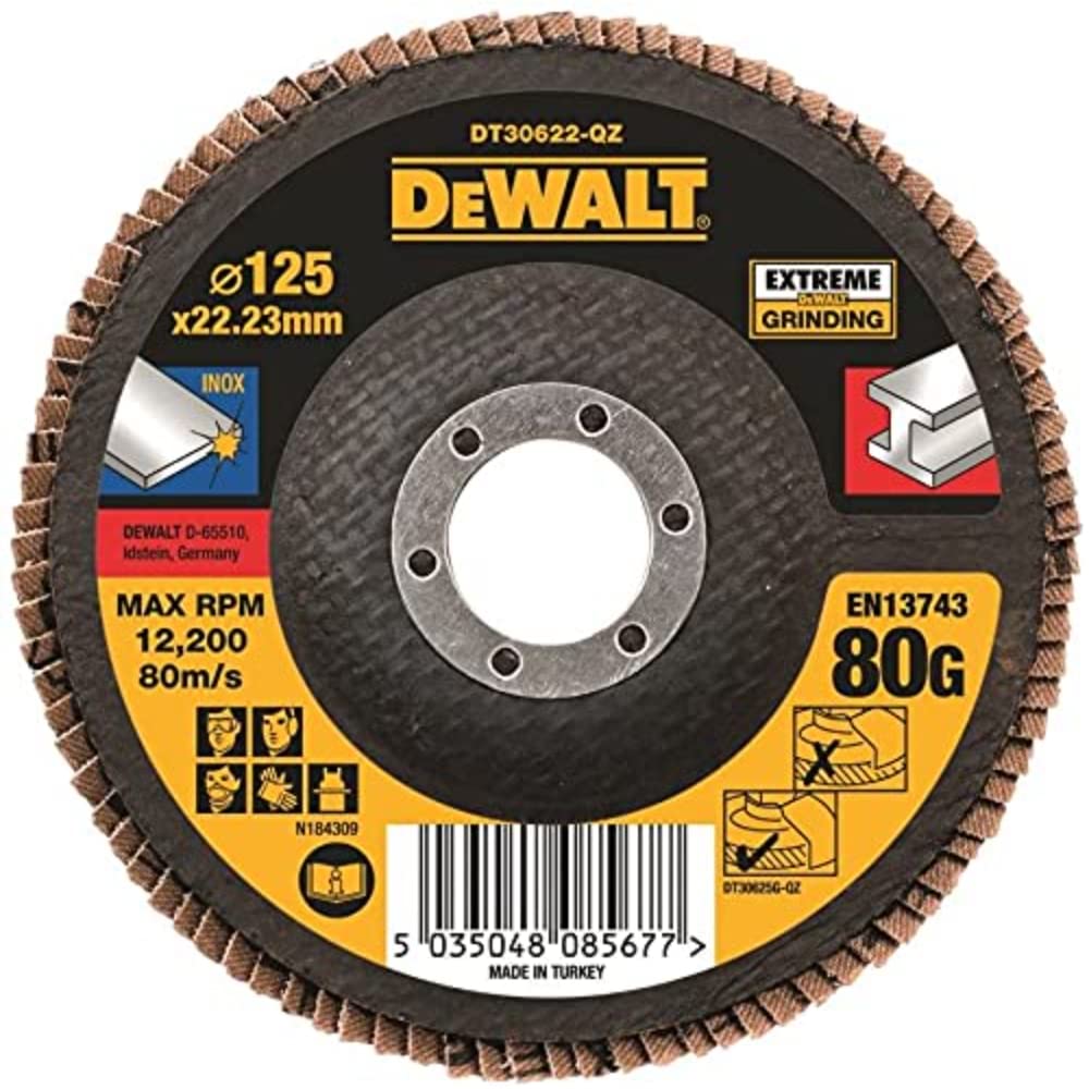 Dewalt Flap Disc 125 Mm K80 Flat Type 27, Dt30622 Qz