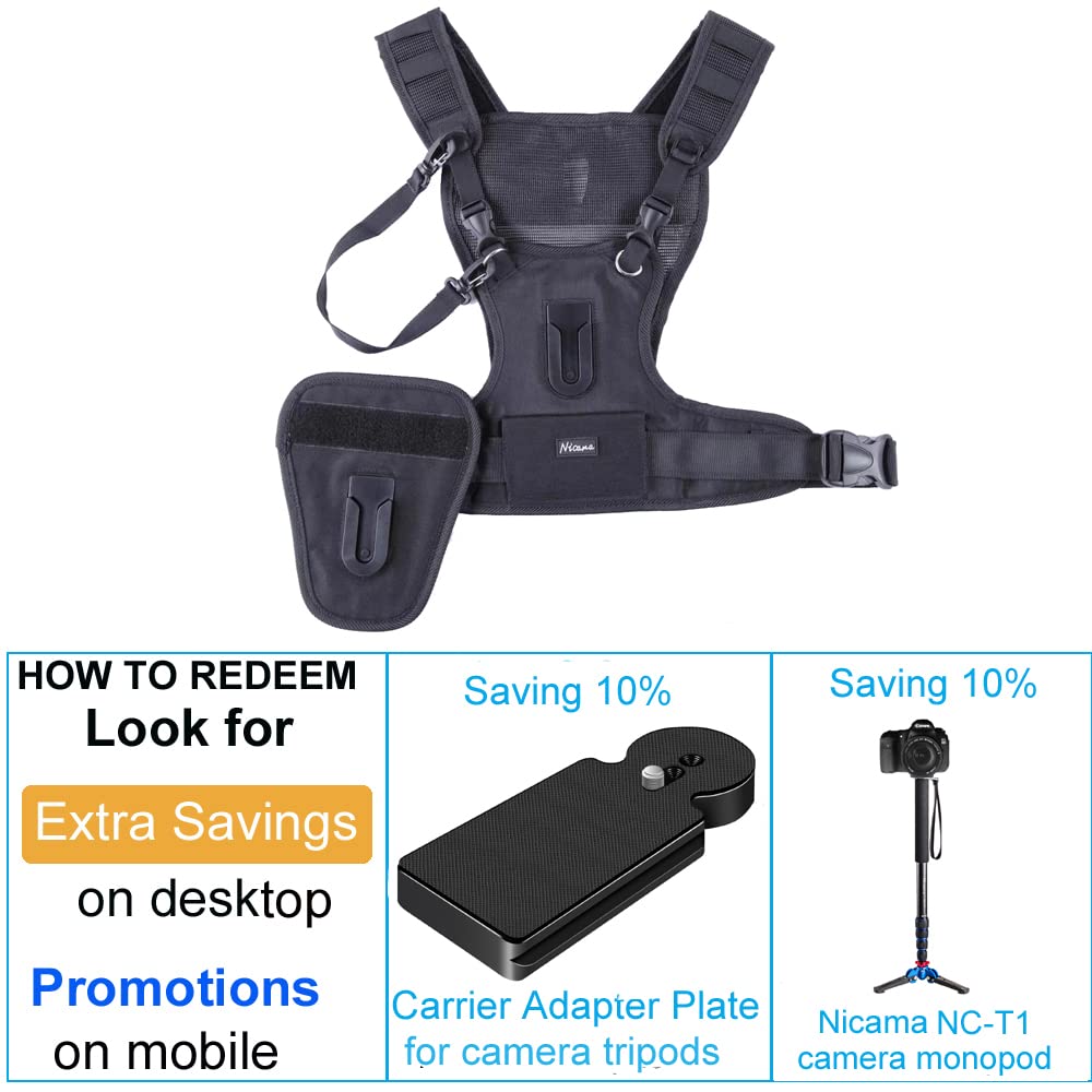 Image secondaire de Nicama NC-VEST Système de Caméra Harnais Multi-Appareils pour Appareils Photo Reflex Numériques Canon Nikon