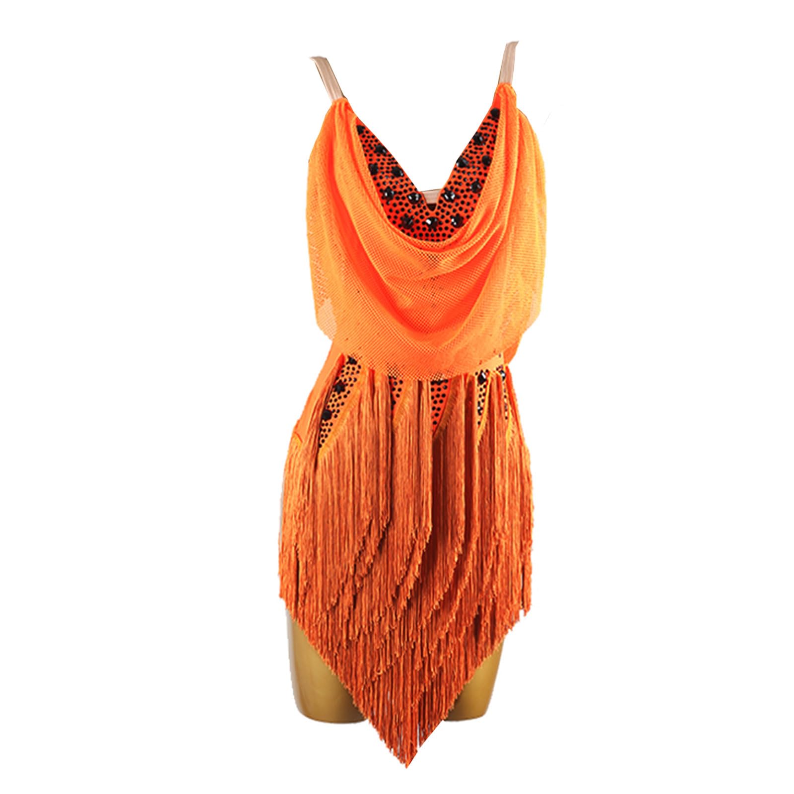 Damen Lateinrock mit farbigen Quasten, Tanzkleid, Wettkampfkleidung, Ballsaal, schöner Tanzrock, Rumba, Samba, Cha, Cha, Tanzkleidung