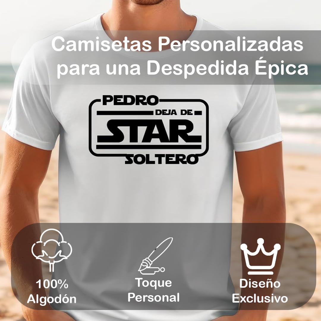 Camiseta despedida soltero personalizada con nombre | Pack 5 unidades | Novio | Equipo del novio | Regalo original y divertido