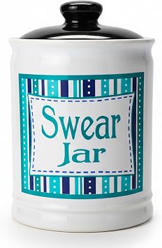 Cottage Creek Ceramic Swear Jar | 6-Inch Swearing Jar Piggy Bank | Unique Desk Decor for Home, Office, Kitchen Counter | Perfect for Birthday, White Elephant for Men & Women