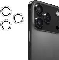 Kit Película Protetora da Lente Câmera Colorida Lisa ou C/Strass Para Iphone 17 17 Pro 17 Air 17 Pro Max (PRATA LISA, IPHONE 17 NORMAL)