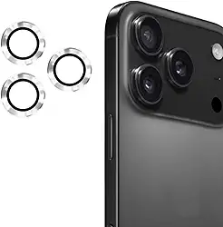 Kit Película Protetora da Lente Câmera Colorida Lisa ou C/Strass Para Iphone 17 17 Pro 17 Air 17 Pro Max (PRATA LISA, IPHONE 17 NORMAL)