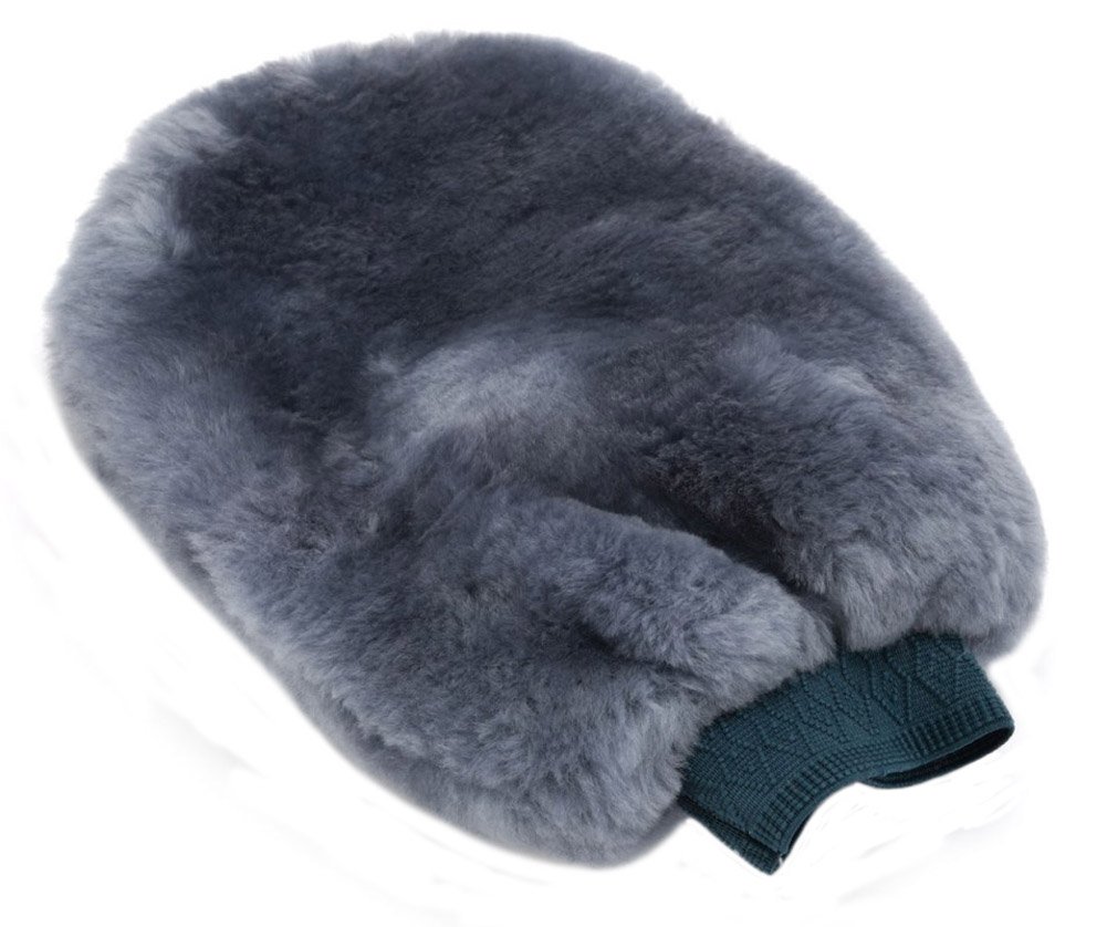 Lambland Genuine Sheepskin Car Polishing Mitten in Grey