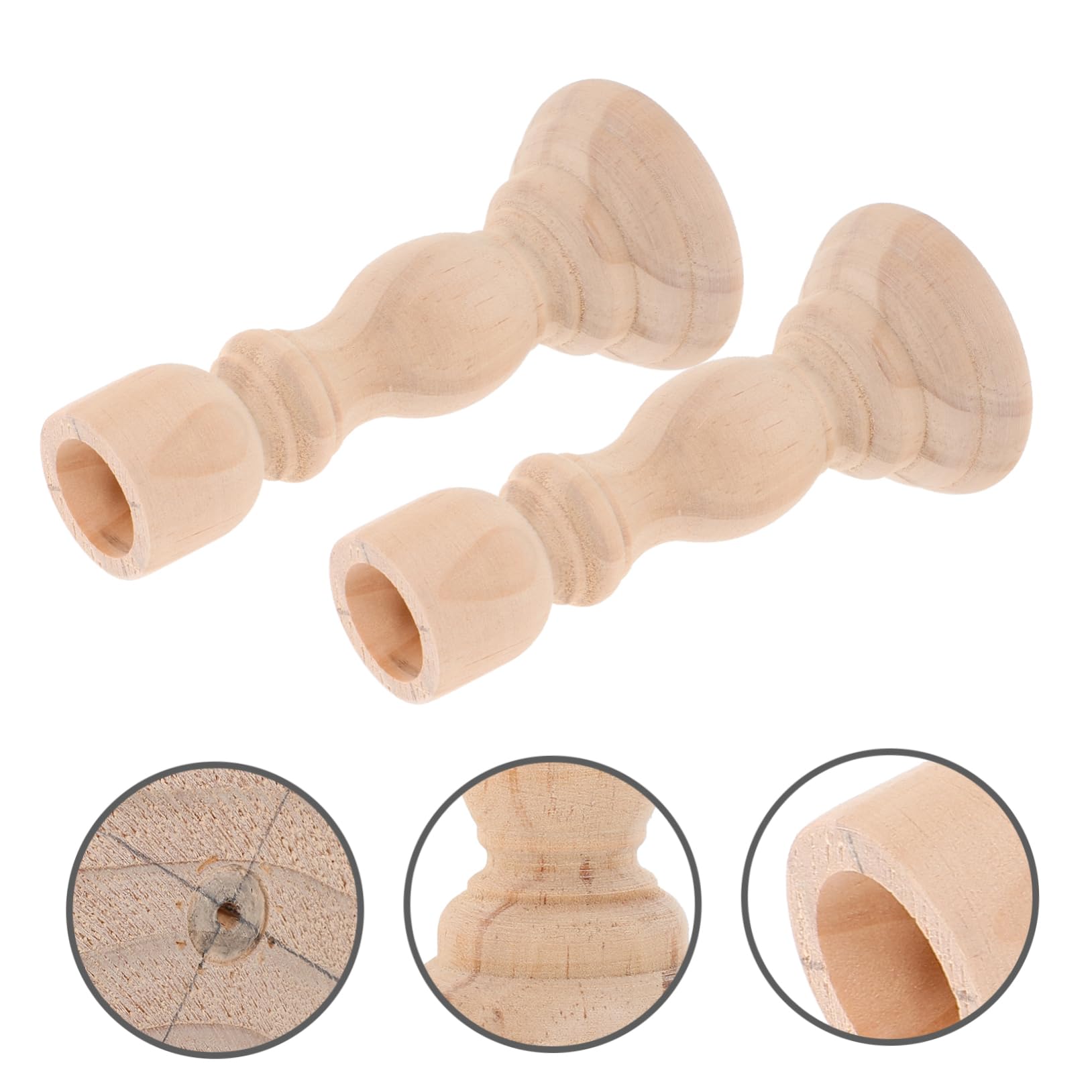 HOOTNEE 2pcs Candlestick Decorative Candle Stand Wooden Candle Stand Candle Stands Wedding Candle Holder Candles Holder Valentines Day Candle Holder Wood Tealight Holder Tea Light Holders
