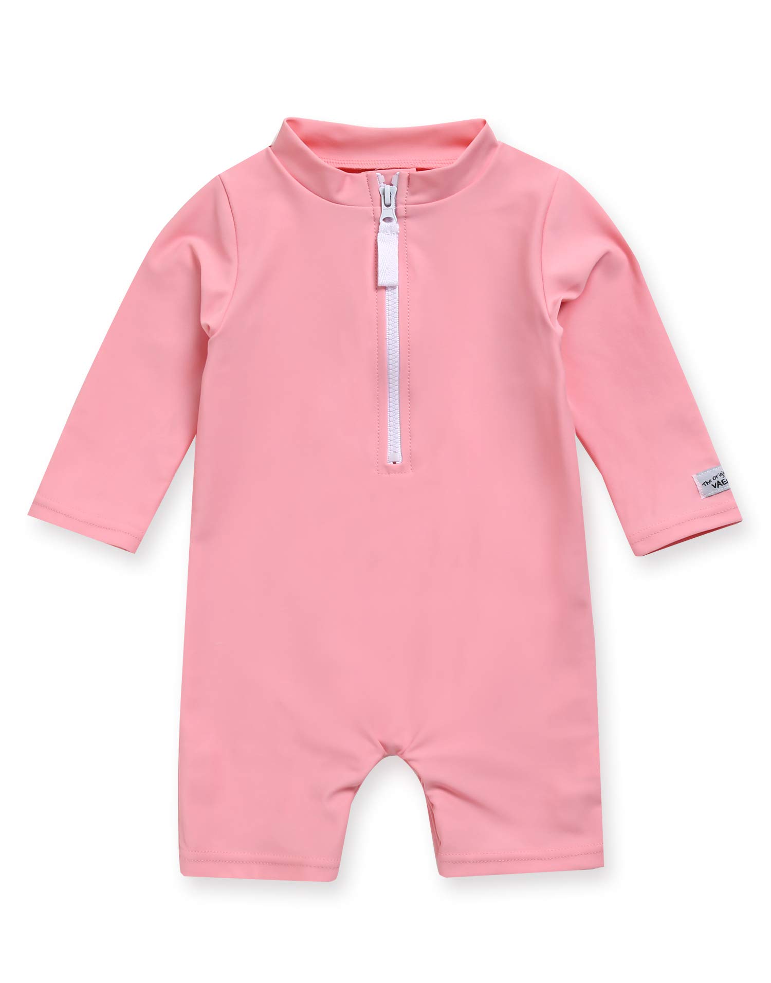 VAENAIT BABY Girls One-Piece Swimsuit, UPF 50+ Long Sleeve Rash Guard, Ruffle Swimwear Infant &amp; Toddler for 0-2 Years