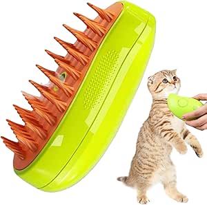 Spazzola a vapore per gatti e cani, 3 in 1 Cat Steamy Brush con serbatoio dell&#39;acqua, Spazzola per di gatto con vaporizzatore, spazzola autopulente per gatti con vapore per capelli lunghi/corti