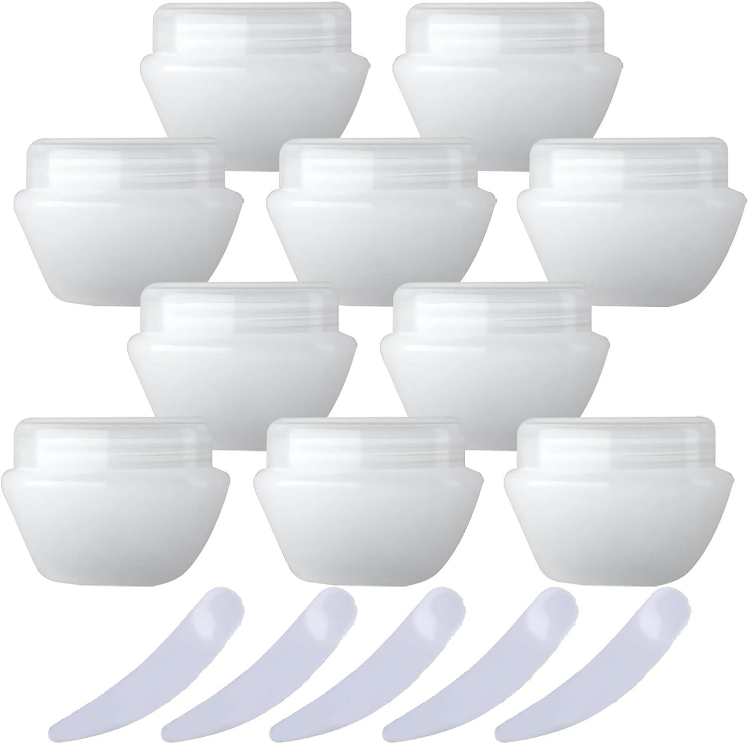 FLYIODFCXV cosmetic jar, Pack of 20,Plastic Cream Jars Cosmetic Pots, Mushroom Shape Containers Storage Pot for Travel(Transparent,50ml)
