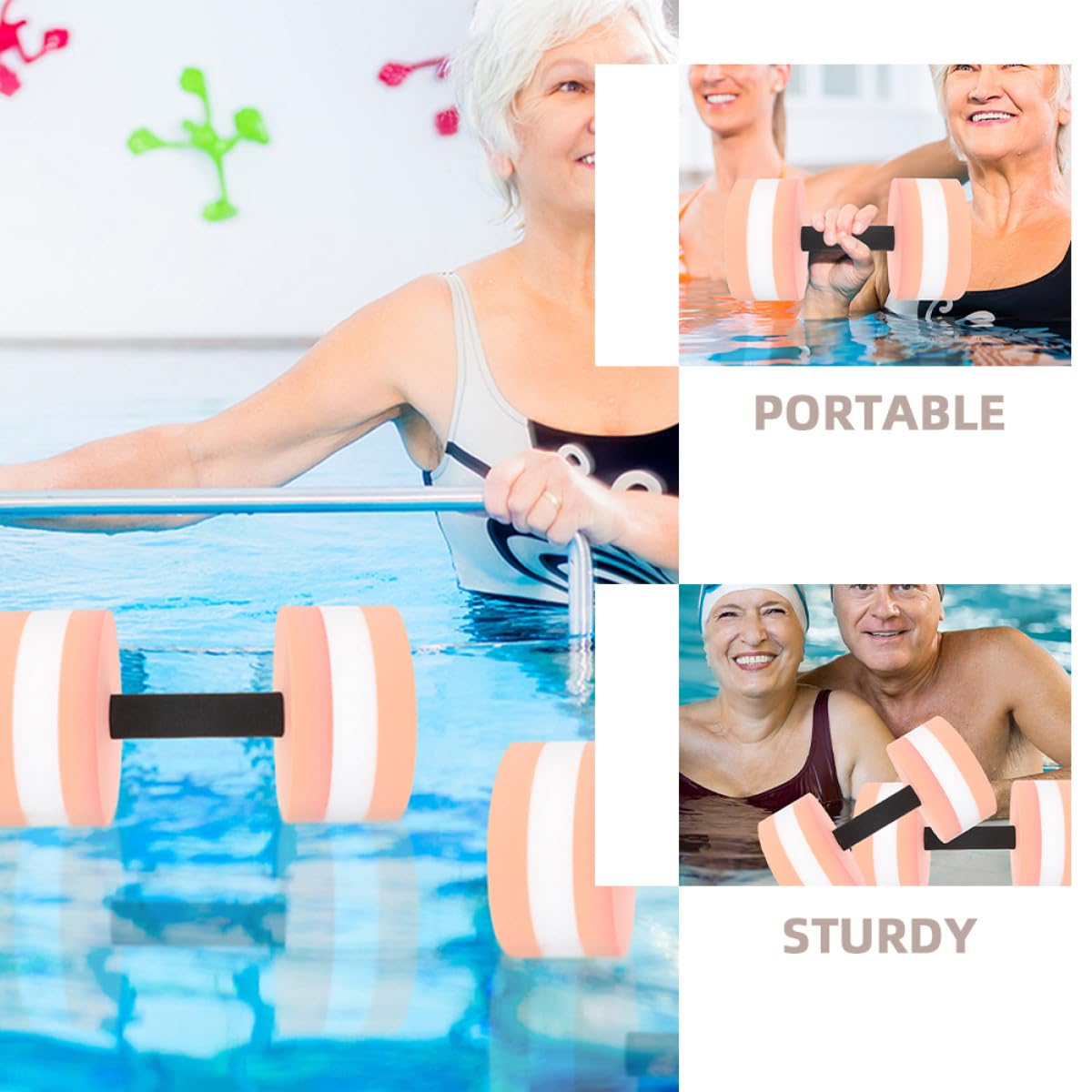Ciieeo 4 Stück Eva Wasserhanteln für Pool Übungen Poolgewichte für Wassergymnastik Ganzkörpertraining und Herz Kreislauf Verbesserung Erwachsene Schwimmend für Urlaub und Seen