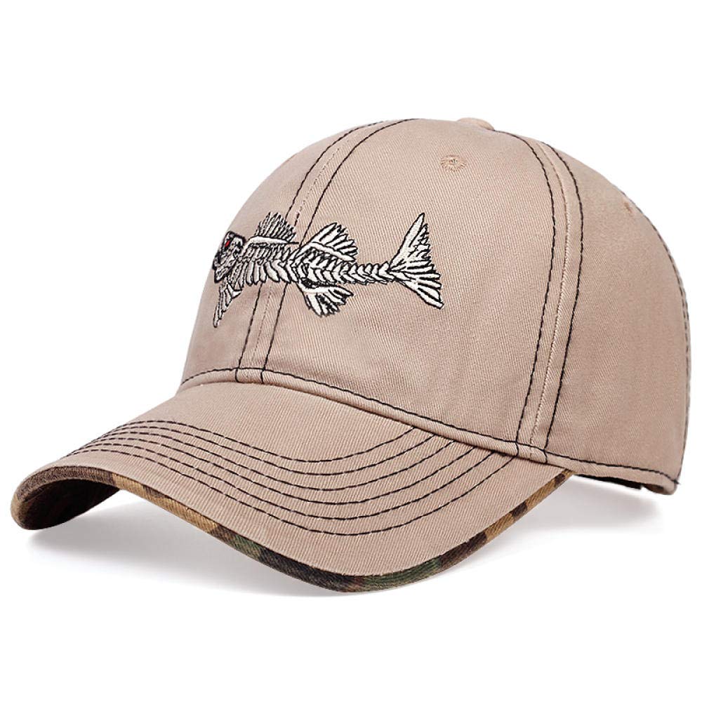 Outdoor Shaping Cappello Papà Vintage In Cotone Lavato - Ricamo Pesca - Verde Militare - Unisex Regolabile - 4