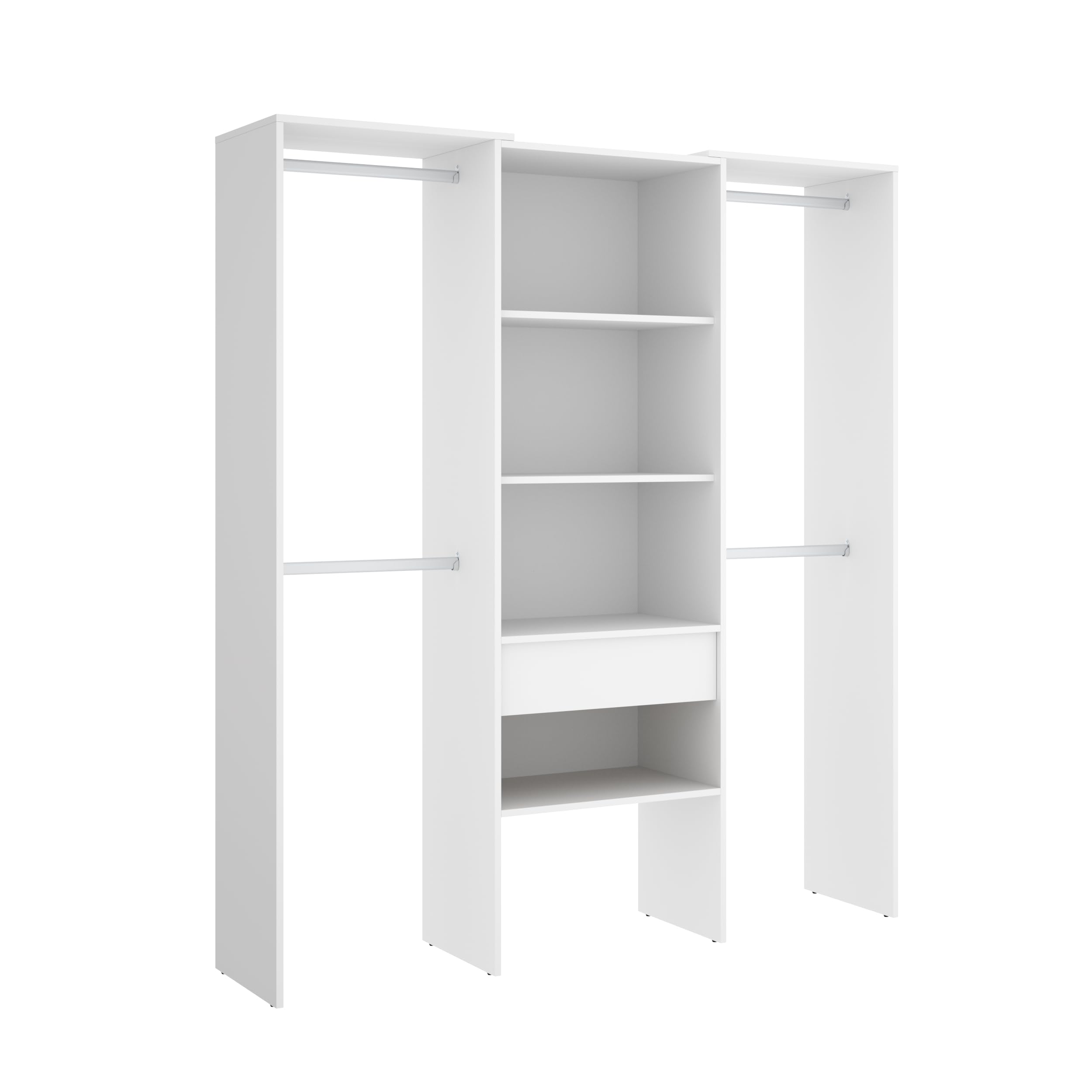 DEKIT GRUPO RIMOBEL SUIT - Vestidor de 1 columna con barras en los laterales - BLANCO - 187 x 160 x 50